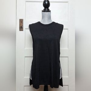 MED - Wilfred, Long Black Sleevless Top, Open Sides EUC B63